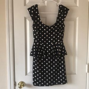🌼 Black with white polka dot peplum dress 🌼5/$15🌼